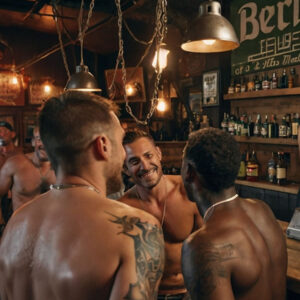 Grupo amigos en el bar